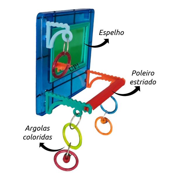 Imagem de 2 Unidades Brinquedo Multiplay Diversão c/ Poleiro e Espelho Bird Toy Playground - Passaros Diversos