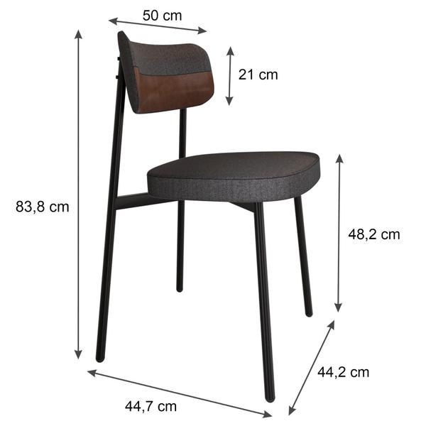 Imagem de 2 Unidades Cadeira Alloa fixa C/4 Pés 50 X 44,7 X 83,8 cm