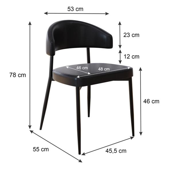 Imagem de 2 Unidades Cadeira Bless Fixa C/4 Pés 55 X 52,5 X 77,5 cm