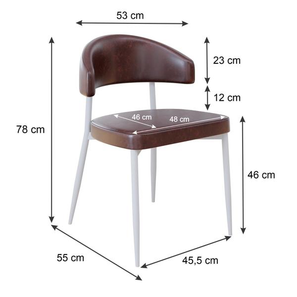 Imagem de 2 Unidades Cadeira Bless Fixa C/4 Pés 55 X 52,5 X 77,5 cm Pés Brancos