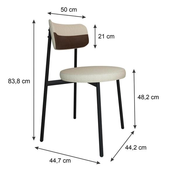 Imagem de 2 Unidades Cadeira Kyta fixa C/4 Pés 50 X 44,7 X 83,8 cm