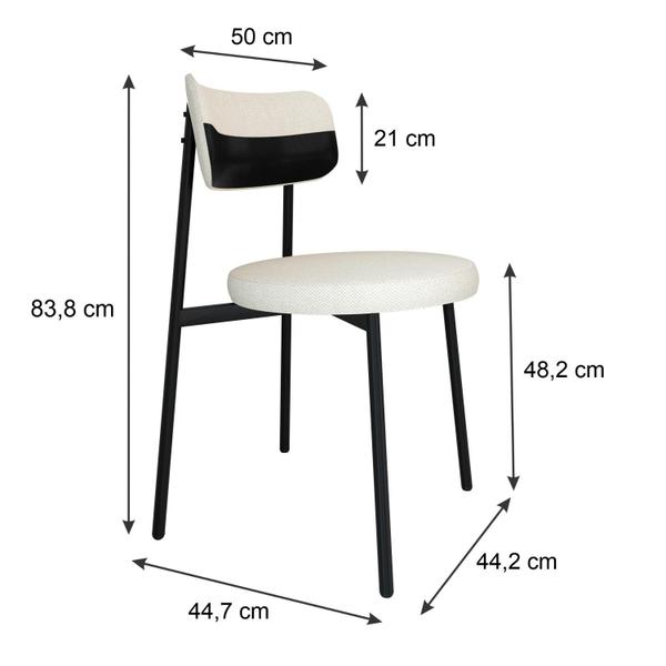 Imagem de 2 Unidades Cadeira Kyta fixa C/4 Pés 50 X 44,7 X 83,8 cm