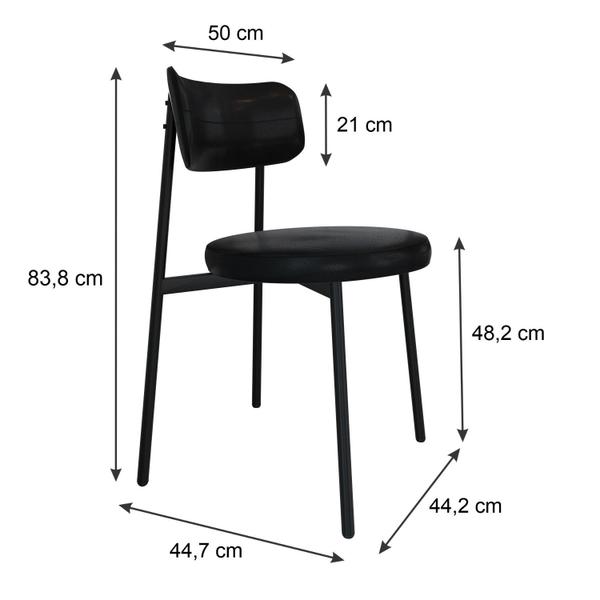 2 Unidades Cadeira Kyta fixa C/4 Pés 50 X 44,7 X 83,8 cm - Compace Imagem de 2 Unidades Cadeira Kyta fixa C/4 Pés 50 X 44,7 X 83,8 cm