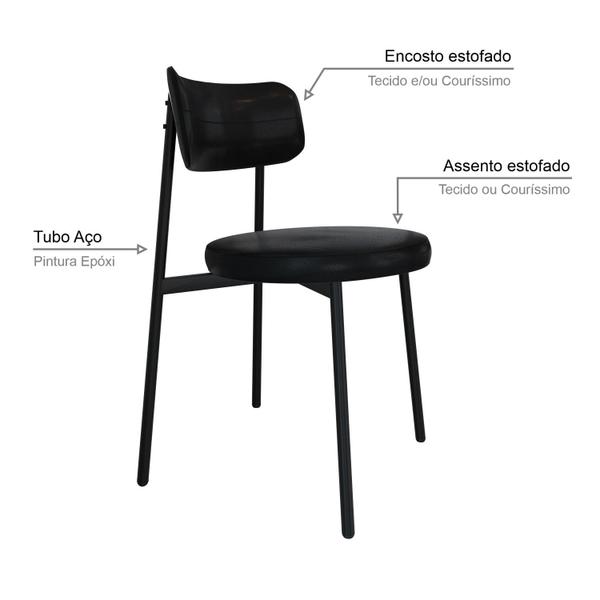 2 Unidades Cadeira Kyta fixa C/4 Pés 50 X 44,7 X 83,8 cm - Compace Imagem de 2 Unidades Cadeira Kyta fixa C/4 Pés 50 X 44,7 X 83,8 cm