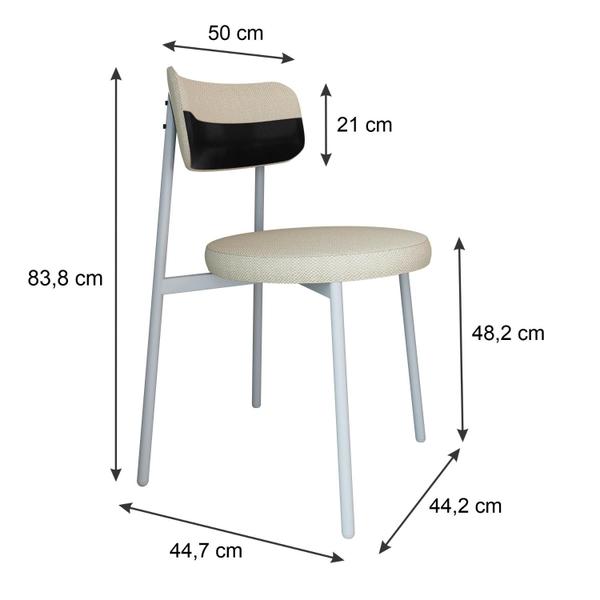 Imagem de 2 Unidades Cadeira Kyta fixa C/4 Pés 50 X 44,7 X 83,8 cm Pés Brancos