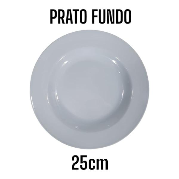 Imagem de 2 Unidades De Prato Fundo De Melamina 25cm Comida Sobremesa