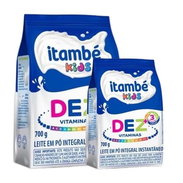 Imagem de 2 UNIDADES Leite em Pó ITAMBÉ KIDS Dez Vitaminas 700g