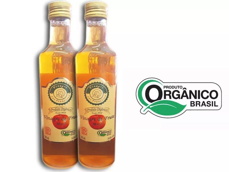 2 Unidades Vinagre Organico De Maça Com 500ml - São Francisco Imagem de 2 Unidades Vinagre Organico De Maça Com 500ml