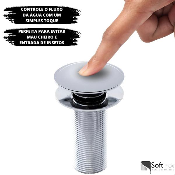 Imagem de 2 Válvulas Click Up Luxo Inteligente Inox Para Cuba E Louça