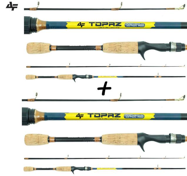 Imagem de 2 Varas Para Carretilha Albatroz Topaz 5"6" (1,68m) 6-12Lb TPZ562M - 2 Partes