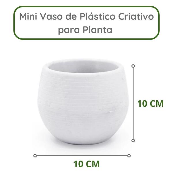 Imagem de 2 Vasos Decorativo Plástico Cachepot Branco P/ Plantas