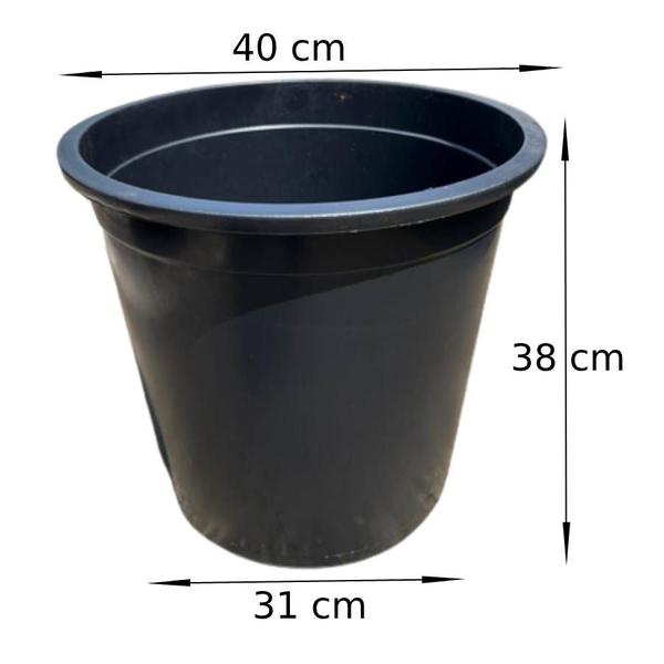 Imagem de 2 Vasos Grande Pote 40 Container De 32 Litros para Plantas e Frutíferas