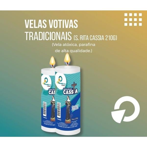 Imagem de 2 Velas 7 Dias ( Votiva ) Santa Rita de Cássia 210gr 100% Parafina