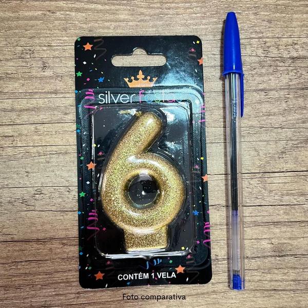 Imagem de 2 Velas De Aniversario Numero Dourada Glitter Brilho