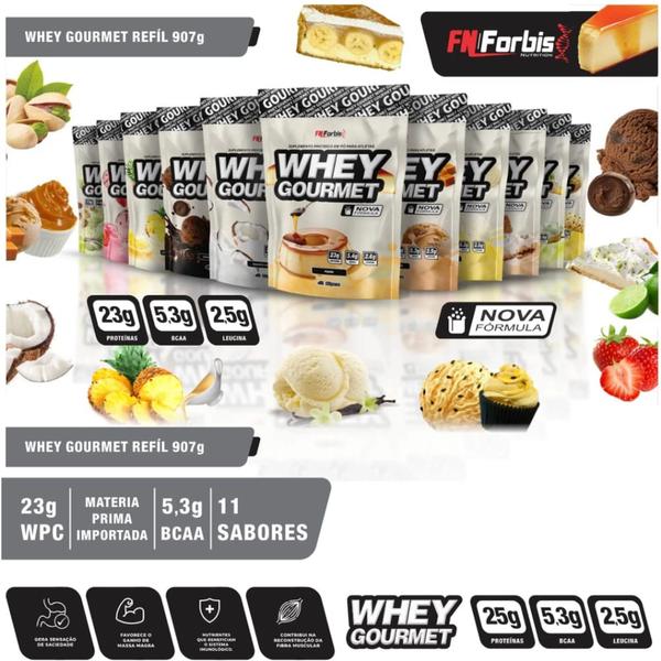 Imagem de 2 Whey Protein Gourmet Refil - 907g Fn Forbis - Original