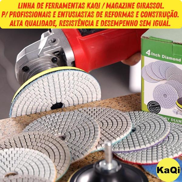 Imagem de 2 X Lixas 4 Pol. 100mm Diamantada Grão Discos Liso Polir Lixadeira Granito Mármore KaQi