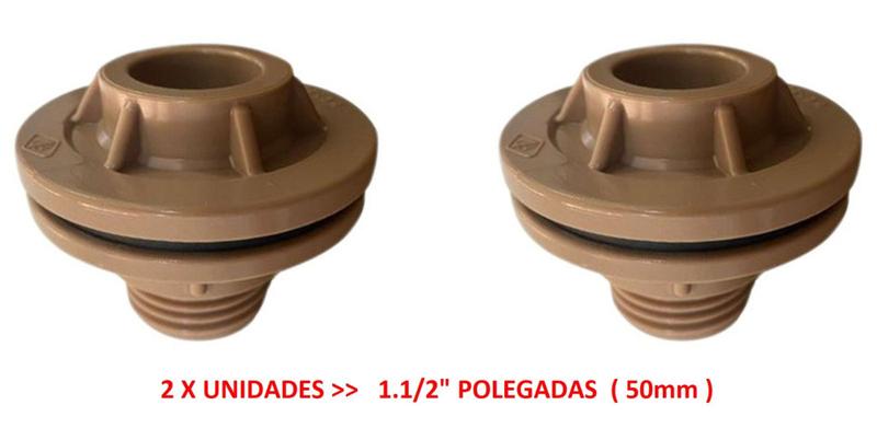 Imagem de 2 X UNIDADES - ADAPTADOR COM FLANGE 1.1/2" (50mm) PVC - MARROM