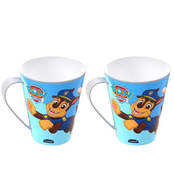 Imagem de 2 Xícaras Caneca Plástica Infantil Patrulha Canina 360ml para Refri Suco Café