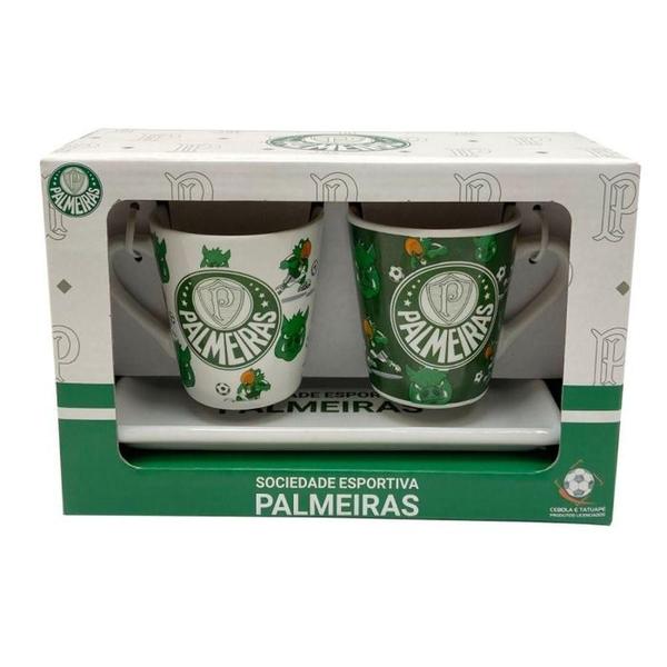 Imagem de 2 Xícaras Tulipa e 1 Pires Palmeiras 130 ml - Cebola