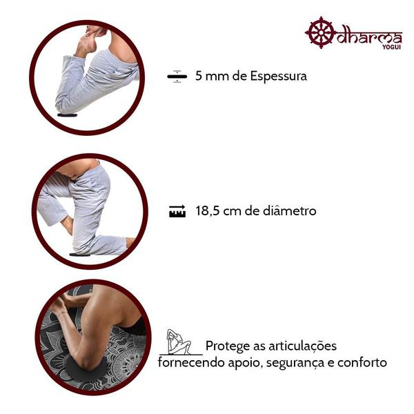 Imagem de 2 Yoga Pads Black proteção de Joelho/Cotovelo Portátil