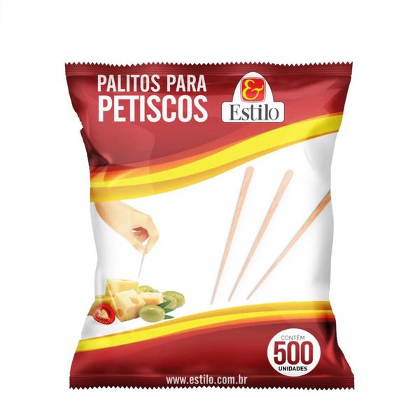 Imagem de 20.000 Palito Espeto para Petisco Lanche Hambúrguer 9cm