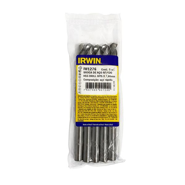 Imagem de 20 Brocas de Aço 7.50mm IW1276 DIN 338 Irwin