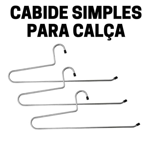 Imagem de 20 Cabides Para Calça Resistente Organizador Closet Calceiro