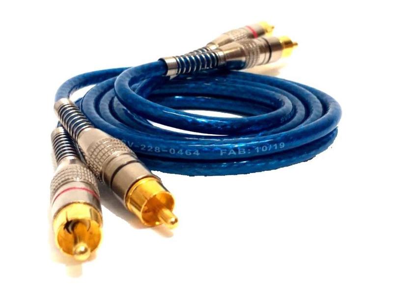 Imagem de 20 Cabos RCA Luxo 1 Metro 5 mm espessura Plug Banhado a Ouro Dupla Blindagem