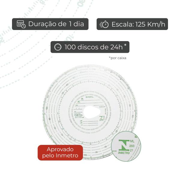 Imagem de 20 Caixas Disco Tacógrafo Diário 125KM x 24H caixa 100 Unid.