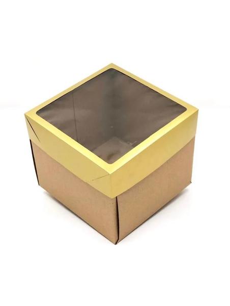 20 Caixas Papel Kraft Abertura Lateral Com Visor Para Bolo - Kaiambá Artefatos de Papéis Ltda Imagem de 20 Caixas Papel Kraft Abertura Lateral Com Visor Para Bolo