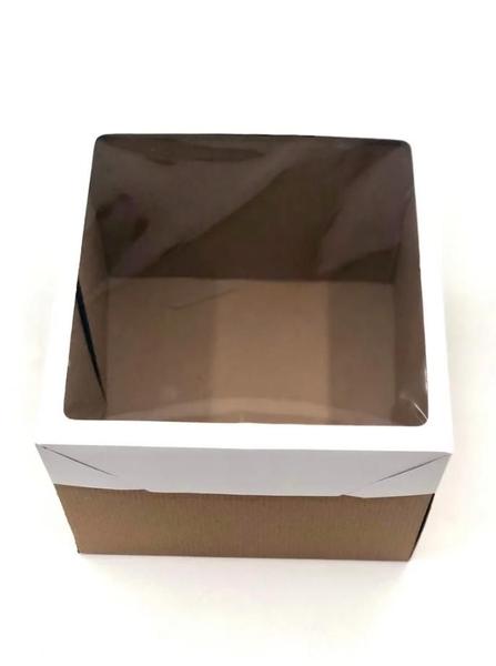 20 Caixas Papel Kraft Abertura Lateral Com Visor Para Bolo - Kaiambá Artefatos de Papéis Ltda Imagem de 20 Caixas Papel Kraft Abertura Lateral Com Visor Para Bolo