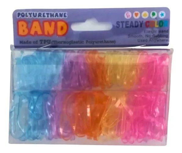 Imagem de 20 Cartelas Elástico Silicone Grosso Colorido 5 Un Cada Band