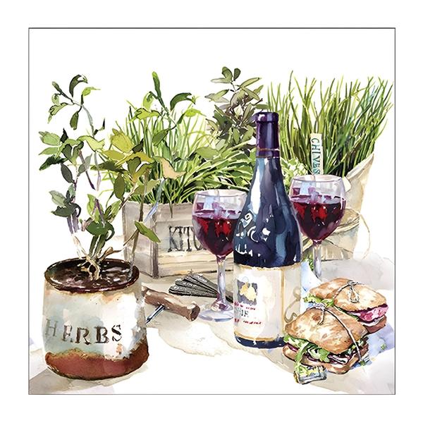 Imagem de 20 Guardanapos para Decoupage Ambiente Wine & Herbs