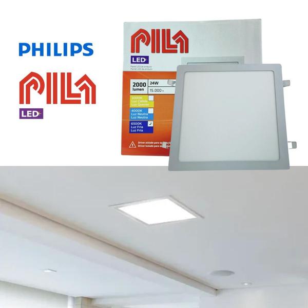 Imagem de 20 Luminárias Painel Led Embutir Philips Pila 24w 6500k