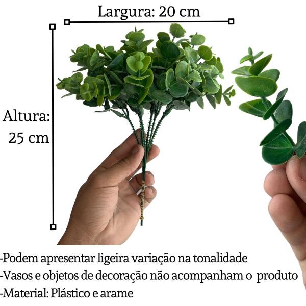 Imagem de 20 maços (120 hastes) mini eucalipto planta artificial preço atacado para jardins parede verde - DE2823