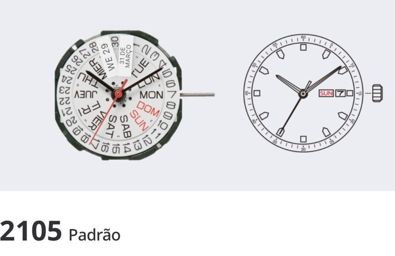 Imagem de 20 Mecanismos Miyota 2105 Padrão Com Exibição de Data e Dia