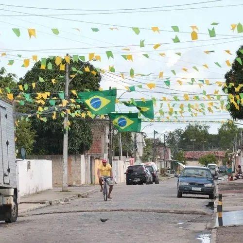 Imagem de 20 Metros Bandeirinha Plástica Verde Amarela Copa do Mundo