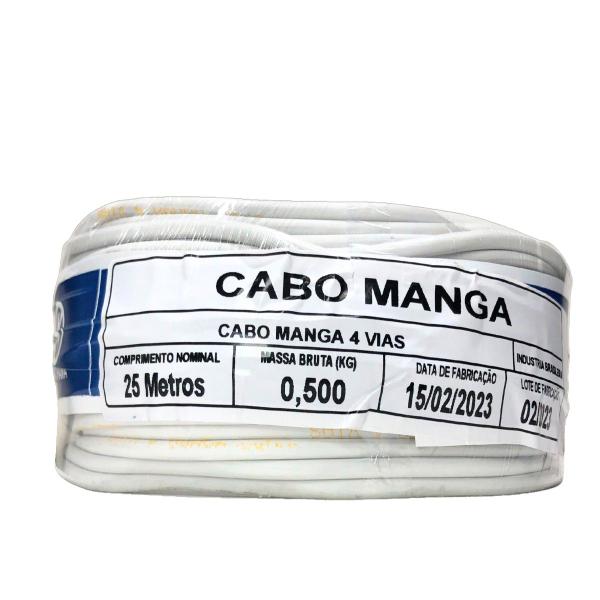 Imagem de 20 Metros Cabo Manga 4 Vias Branco Sem Blindagem Flexivel Fio resistente otima qualidade