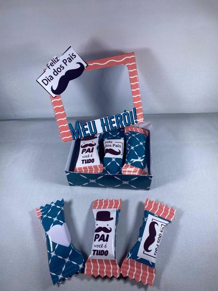 20 mini caixinha com 6 balas personalizadas para o dia dos pais para mimos, eventos especiais - PERSONALIZADOS Imagem de 20 mini caixinha com 6 balas personalizadas para o dia dos pais para mimos, eventos especiais