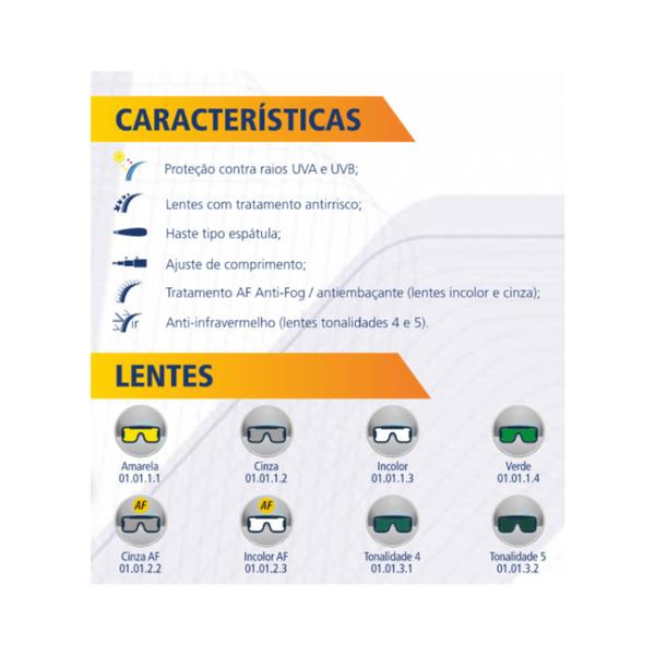 Imagem de 20 Óculos Proteção Segurança Jaguar Kalipso Epi Ca10.346