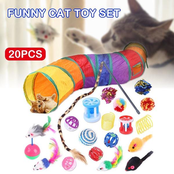 Imagem de 20 Pcs Cat Toy Set Roller Mouse Kitten Fun Mental Exercício Físico Quebra-cabeça Toy THIN889 Brinquedos