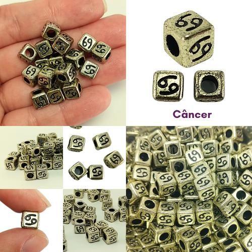 Imagem de 20 pçs miçangas /entremeios de signos 7mm dourado p/ bijuterias colar pulseira brinco e artesanato