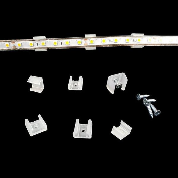 Imagem de 20 Peças Conector De Clipes De Fixação De Tira De Led Para Luz Neon 2835 220v Cob Fivela De Plástico