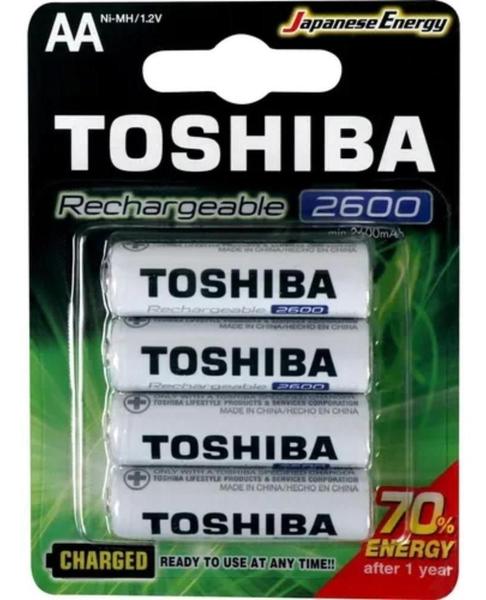 Imagem de 20 Pilhas Aa Recarregáveis Toshiba 2600 Mah Alto Desempenho