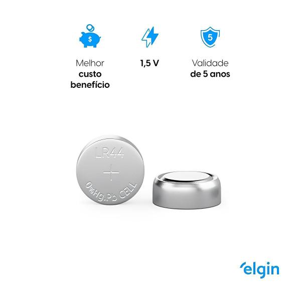 Imagem de 20 Pilhas Baterias 1,5v LR44 AG13 LR1154 Alcalina Elgin