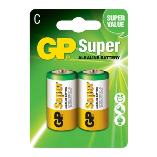 Imagem de 20 Pilhas GP Batteries Super Alcalina C Média 1.5V - 14A-C2 - Blister c/ 2 Unidades