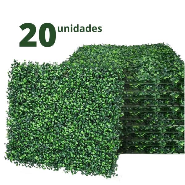 20 Placa De Grama Buchinho Artificial (40x60cm) Muro Inglês Vertical - Vai de Tech Imagem de 20 Placa De Grama Buchinho Artificial (40x60cm) Muro Inglês Vertical