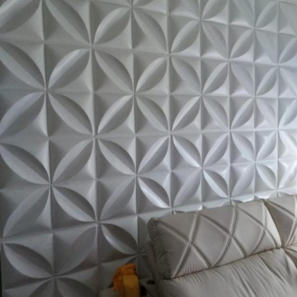 Imagem de 20 Placas de Revestimento 3D Floral PVC Relevo 50x50cm