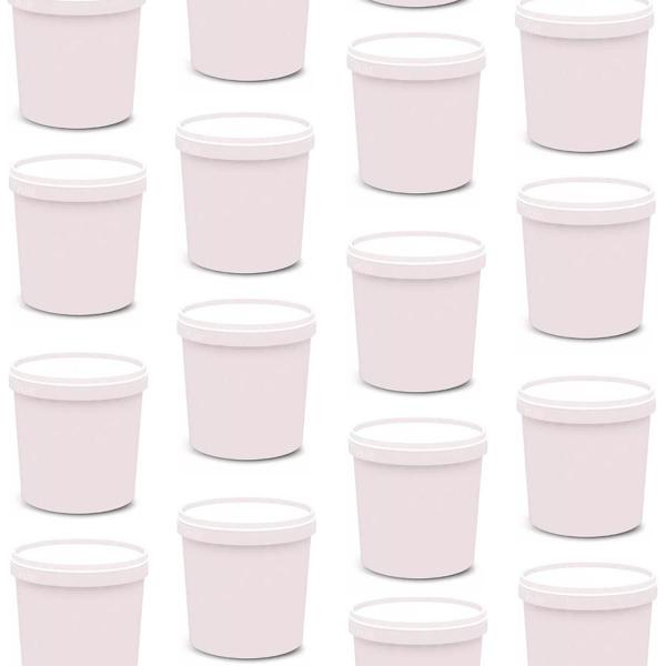 Imagem de 20 Potes Para Alimentos 500 Ml Branco Com Tampa Pp 11X9,5 Cm