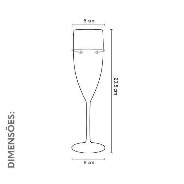 Imagem de 20 Taças De Champanhe Acrílico Cristal Colorido 140ml